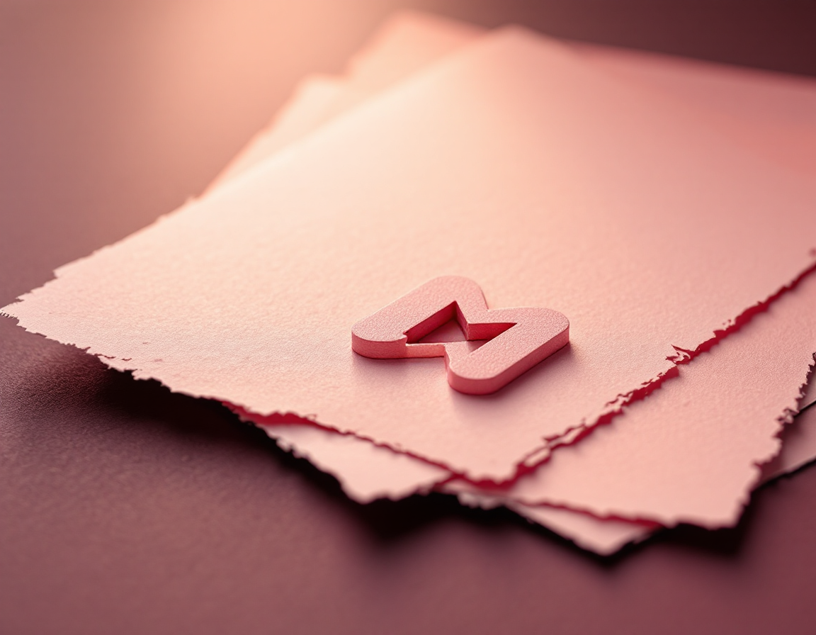 Layered paper storyboards with a cut-out play button